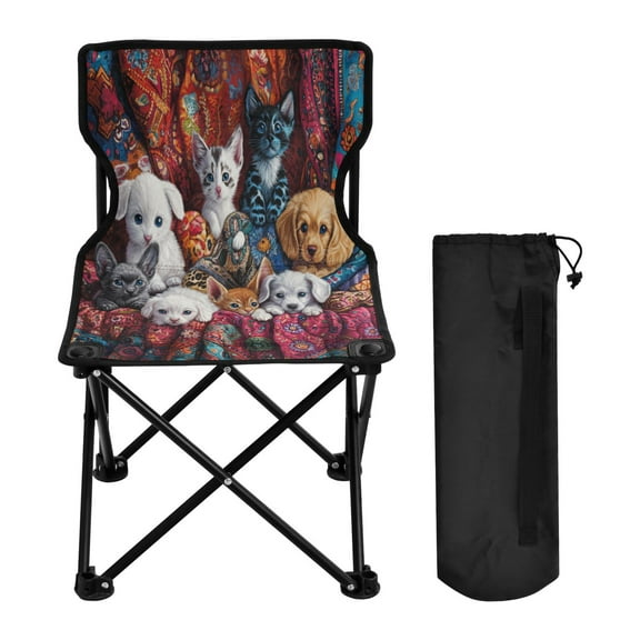 YAZAOO Camping Chairs Modern He Purrfect Playmates Pattern Folding chair
