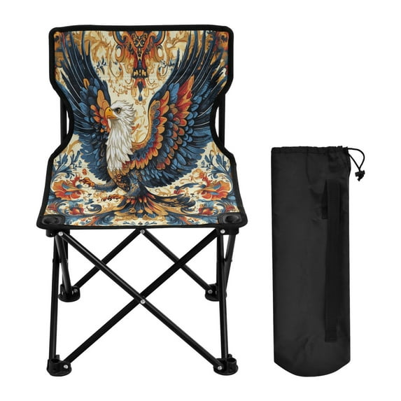 YAZAOO Camping Chairs Modern Ornate Eagless Illustration Pattern Folding chair