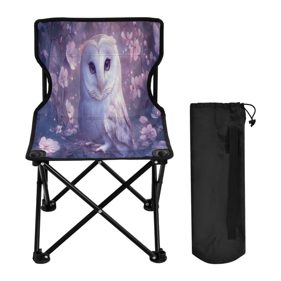 YAZAOO Camping Chairs Modern Owl in Blossoms Pattern Folding chair