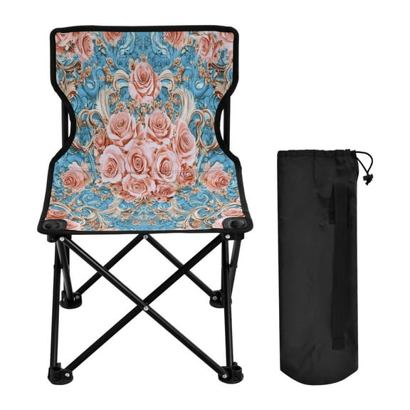 YAZAOO Camping Chairs Modern Rose Garden Elegance Pattern Folding chair
