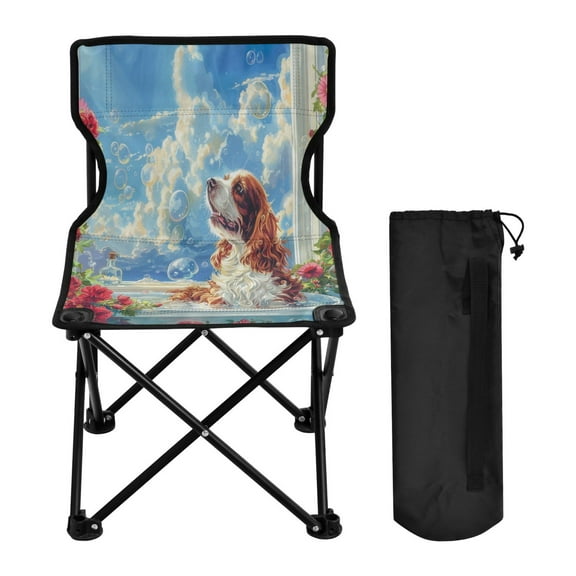 YAZAOO Camping Chairs Modern Soaking in Sunshine Pattern Folding chair