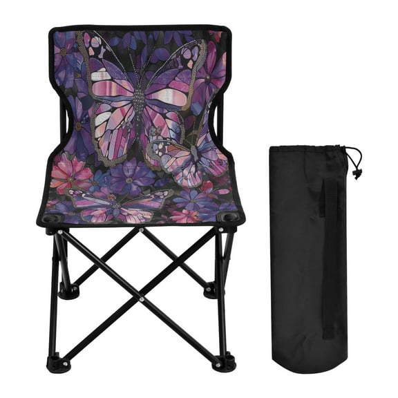 YAZAOO Camping Chairs Modern Stained Glass Flutter Pattern Folding chair