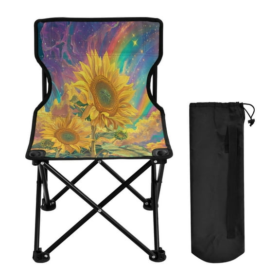 YAZAOO Camping Chairs Modern Sunflowers in Cosmic Dream Pattern Folding chair