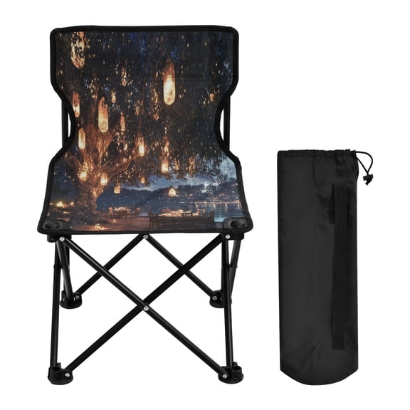 YAZAOO Camping Chairs Modern Tree with Lanterns Pattern Folding chair