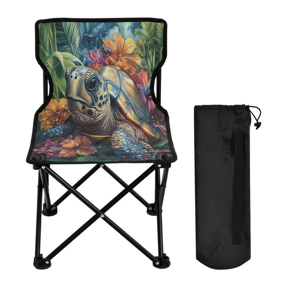 YAZAOO Camping Chairs Modern Tropical Turtle Escape Pattern Folding chair