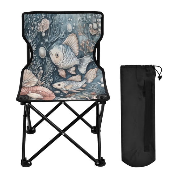 YAZAOO Camping Chairs Modern Underwater Treasures: Golden Fish Pattern Folding chair