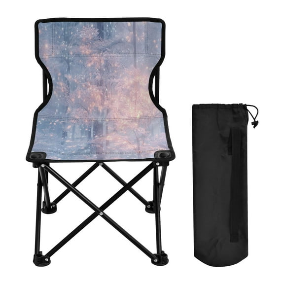 YAZAOO Camping Chairs Modern Winter Forest Snowfall Pattern Folding chair