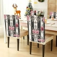 thumbnail image 1 of YAZAOO Chair Covers Set Home Kitchen Black White Stripes Pink Roses Party Decor Seat Back Cover Protector, 1 of 6