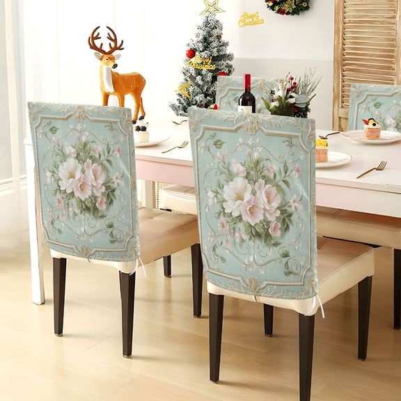 YAZAOO Chair Covers Set Home Kitchen Blossom Pattern Party Decor Seat Back Cover Protector