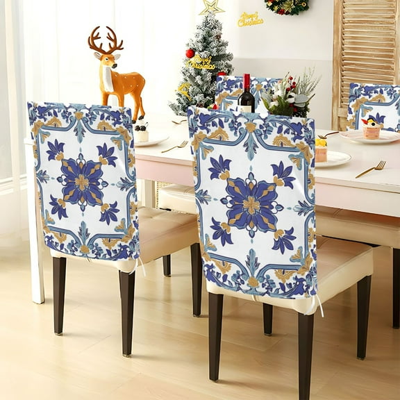 YAZAOO Chair Covers Set Home Kitchen Design Art Regular Pattern Party Decor Seat Back Cover Protector