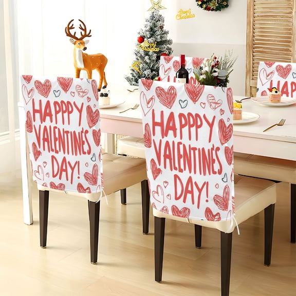 YAZAOO Chair Covers Set Home Kitchen Red Pattern Of Hearts Party Decor Seat Back Cover Protector