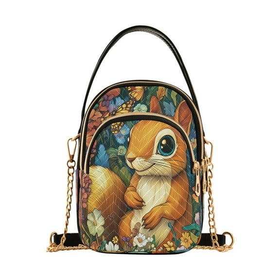 YAZAOO Cross Body Fashion Shoulder Waist Purse Bags Cute Squirrel Pocket Handbags