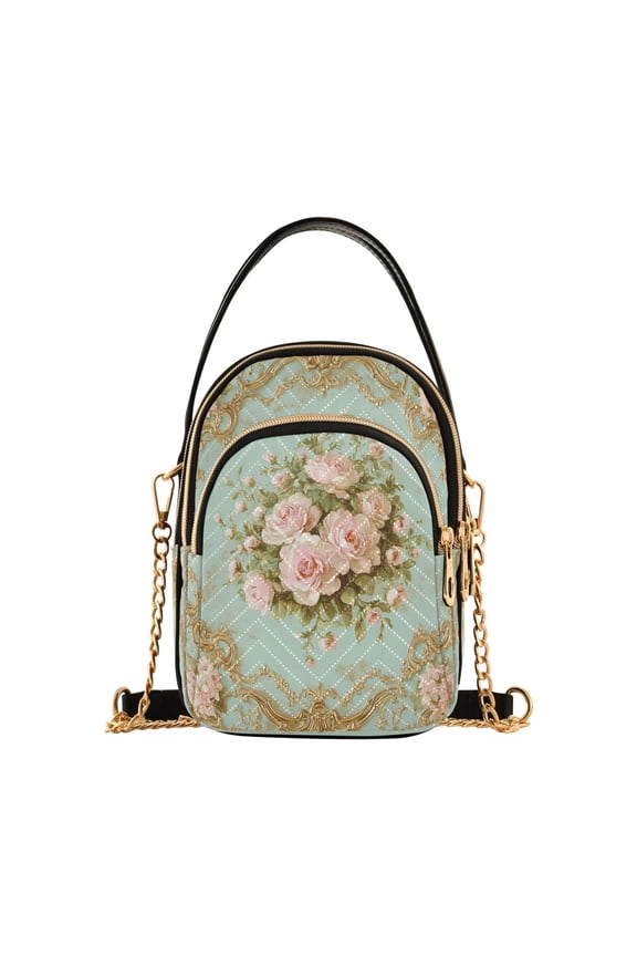 Cross Body Fashion Shoulder Waist Purse Bags Floral Design Pattern Pocket Handbags