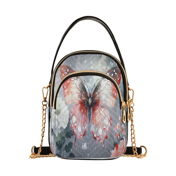 YAZAOO Cross Body Fashion Shoulder Waist Purse Bags Glowing Butterfly Among Lanterns Pocket Handbags
