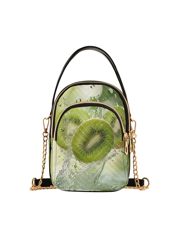 Cross Body Fashion Shoulder Waist Purse Bags Kiwi Slices Fall Into Water Pocket Handbags