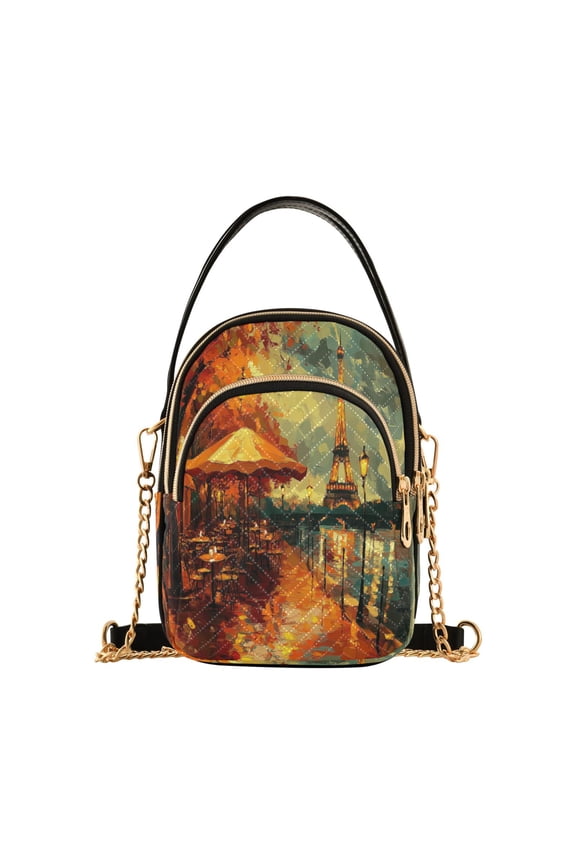 Cross Body Fashion Shoulder Waist Purse Bags Paris Street Evening Scene Pocket Handbags