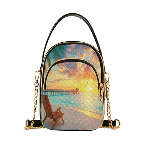 YAZAOO Cross Body Fashion Shoulder Waist Purse Bags Sunset Pocket Handbags