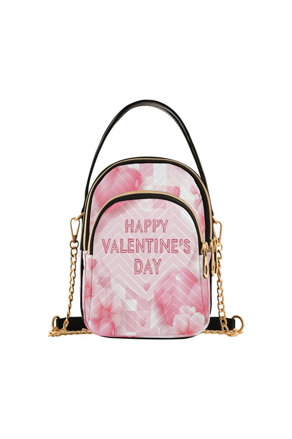 Cross Body Fashion Shoulder Waist Purse Bags Valentine Day Card with Hearts Pocket Handbags