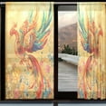 thumbnail image 1 of YAZAOO Curtains 110/118 Inch Long French Curtains Celestial Phoenix Print For Farmhouse Bedroom Curtains Window Curtain Set 2, 1 of 4