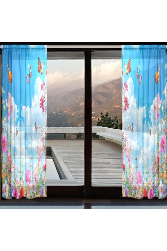 Curtains 110/118 Inch Long French Curtains Whispers Of Spring Print For Farmhouse Bedroom Curtains Window Curtain Set 2