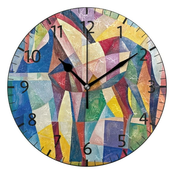YAZAOO Decorative Wall Clock Size:25cm Abstract Equus Design Pattern Clock