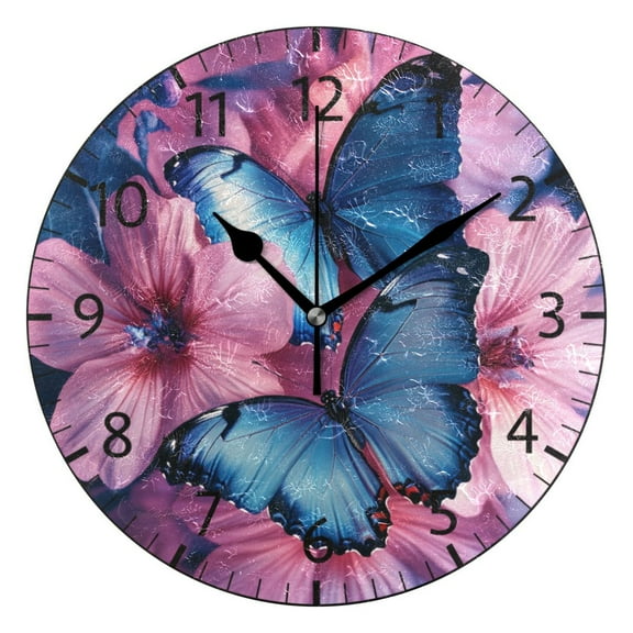 YAZAOO Decorative Wall Clock Size:25cm Azure Dance Design Pattern Clock
