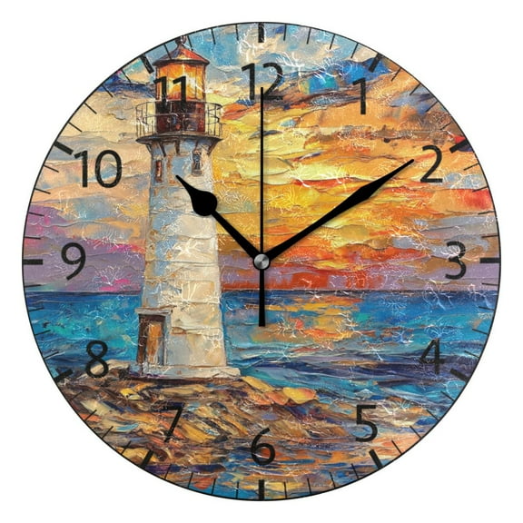 YAZAOO Decorative Wall Clock Size：25cm Beacon Of Hope Design Pattern Clock