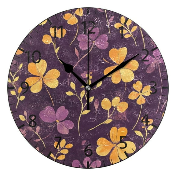 YAZAOO Decorative Wall Clock Size:25cm Blooming Night Design Pattern Clock