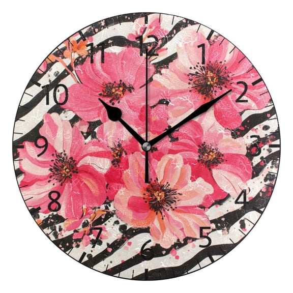 YAZAOO Decorative Wall Clock Size：25cm Blossom Serenade Design Pattern Clock