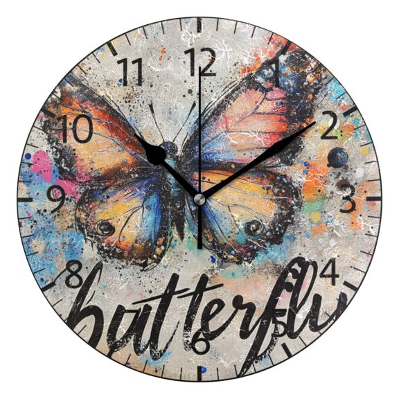 YAZAOO Decorative Wall Clock Size：25cm Blueberry Burst Design Pattern Clock