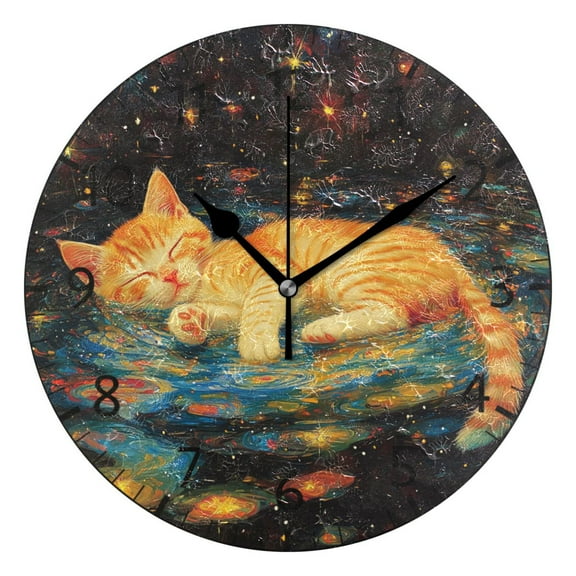 YAZAOO Decorative Wall Clock Size:25cm Bunny's Colorful Harvest Design Pattern Clock