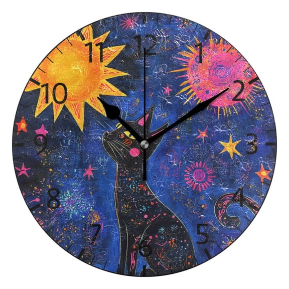 YAZAOO Decorative Wall Clock Size：25cm Celestial Dreams Design Pattern Clock