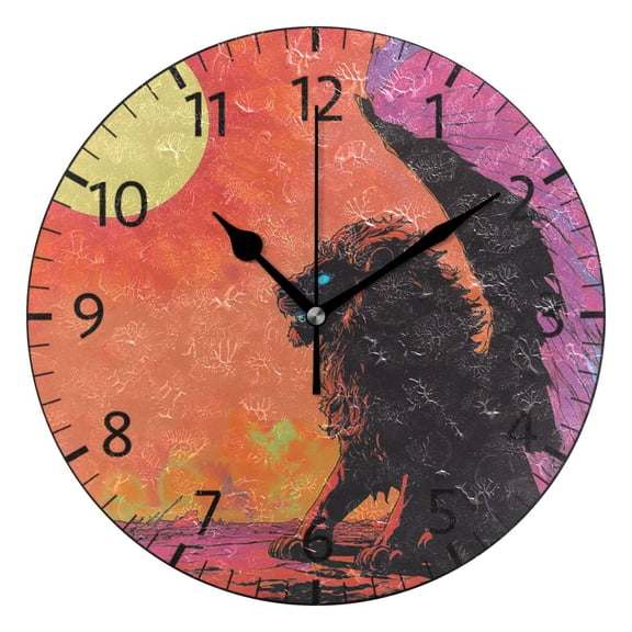 YAZAOO Decorative Wall Clock Size：25cm Celestial Guardian Design Pattern Clock