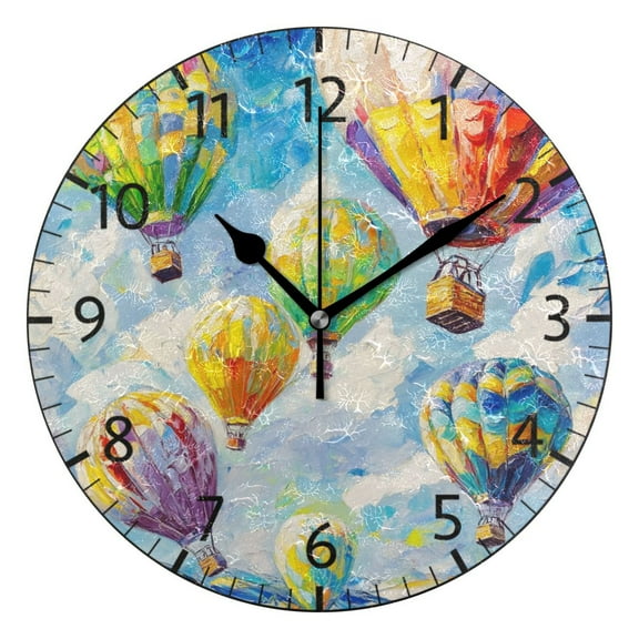 YAZAOO Decorative Wall Clock Size：25cm Colorful Ascent Design Pattern Clock