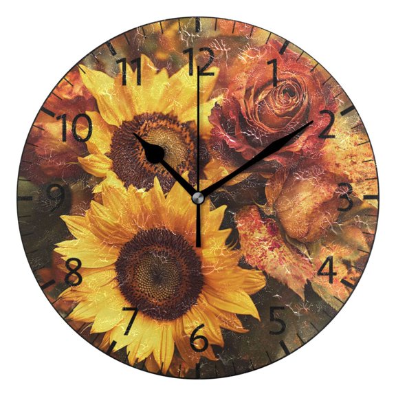 YAZAOO Decorative Wall Clock Size:25cm Colorful Cub Felines Design Pattern Clock
