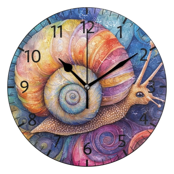 YAZAOO Decorative Wall Clock Size：25cm Colorful Spiral Design Pattern Clock