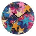 thumbnail image 1 of YAZAOO Decorative Wall Clock Size：25cm Colorful Starburstes Design Pattern Clock, 1 of 10