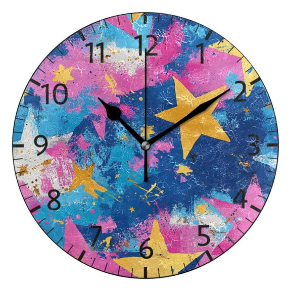 YAZAOO Decorative Wall Clock Size：25cm Cosmic Blast Design Pattern Clock