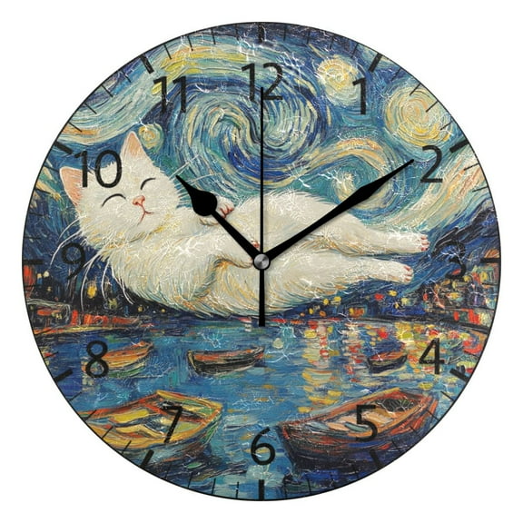YAZAOO Decorative Wall Clock Size：25cm Cosmic Bliss Design Pattern Clock