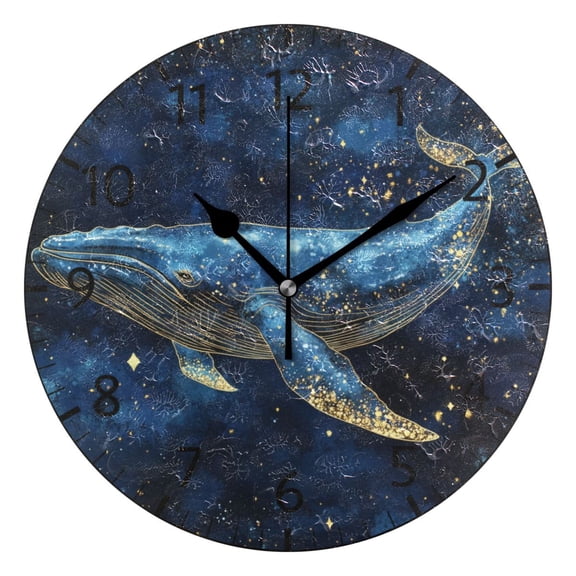 YAZAOO Decorative Wall Clock Size：25cm Cosmic Blue Design Pattern Clock