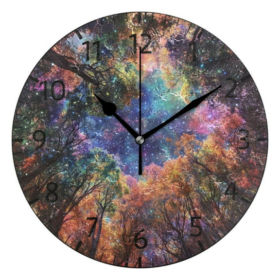YAZAOO Decorative Wall Clock Size：25cm Cosmic Canopy Design Pattern Clock