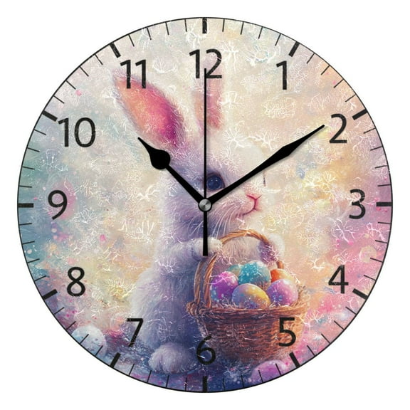 YAZAOO Decorative Wall Clock Size：25cm Cosmic Cat Nap Design Pattern Clock