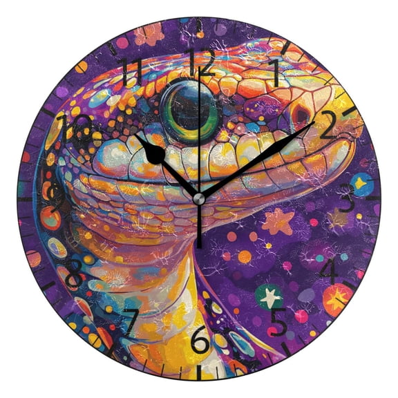 YAZAOO Decorative Wall Clock Size：25cm Cosmic Companion Design Pattern Clock