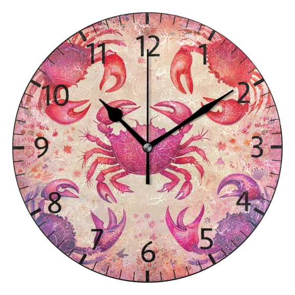 YAZAOO Decorative Wall Clock Size:25cm Crabby Dance Party Design Pattern Clock