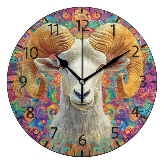 YAZAOO Decorative Wall Clock Size：25cm Crimson Blossom Serenade Design Pattern Clock