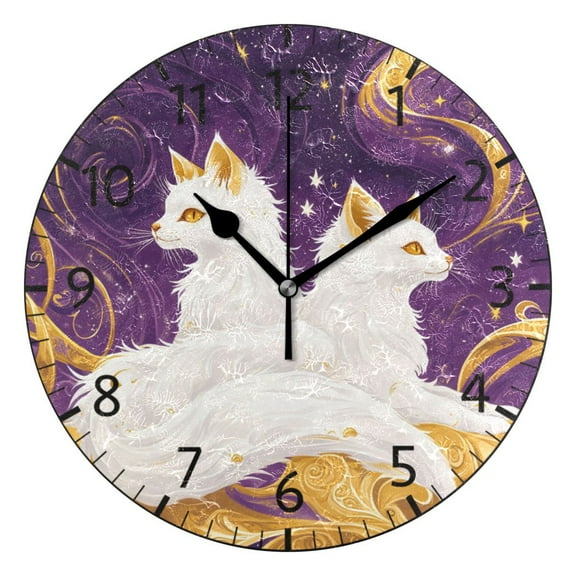 YAZAOO Decorative Wall Clock Size：25cm Dance Of The Foxes Design Pattern Clock