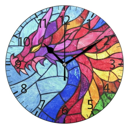 YAZAOO Decorative Wall Clock Size：25cm Dragon's Embrace Design Pattern Clock