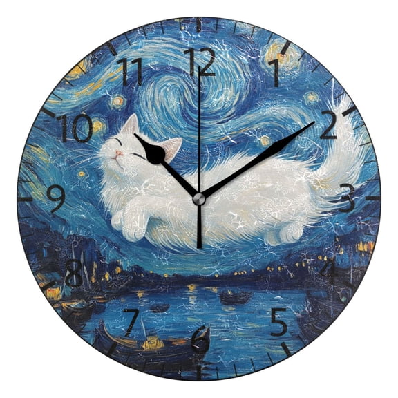 YAZAOO Decorative Wall Clock Size：25cm Dreaming Among The Stars Design Pattern Clock