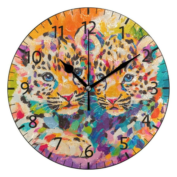 YAZAOO Decorative Wall Clock Size:25cm Enchanted Sunflower Roses Design Pattern Clock