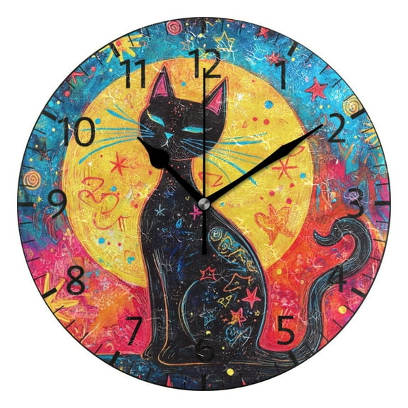 YAZAOO Decorative Wall Clock Size:25cm Eternal Nightwatcher Design Pattern Clock